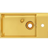 vidaXL Wastafel met overloop 49x25x15 cm keramiek goudkleurig