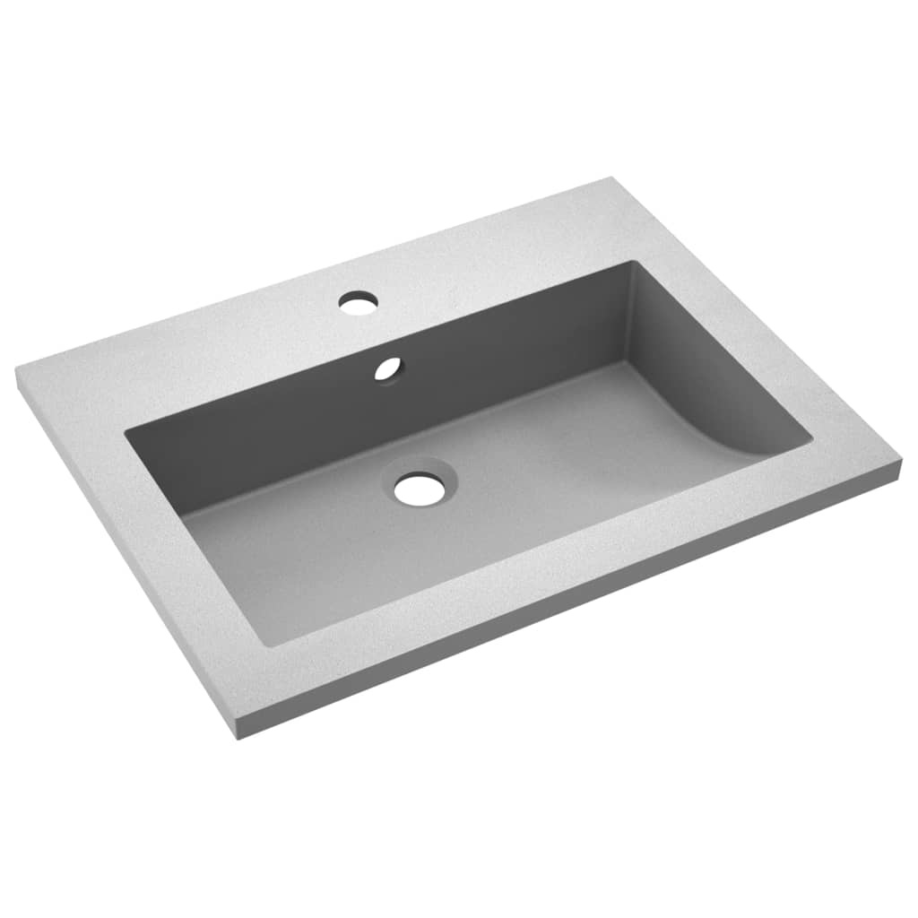 VidaXL Wasbak 600x450x120 mm graniet grijs
