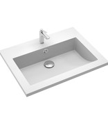 VidaXL Wasbak 600x450x120 mm graniet grijs
