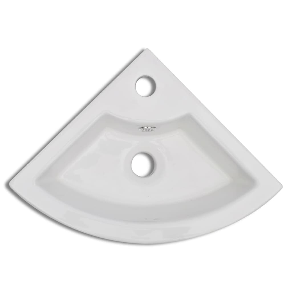 VidaXL Wastafel met overloop 45x32x12,5 cm wit