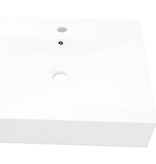 VidaXL Luxe wastafel met kraangat wit rechthoekig keramiek 60x46 cm