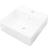 VidaXL Luxe wastafel met overloop en kraangat vierkant keramiek 41x41 cm