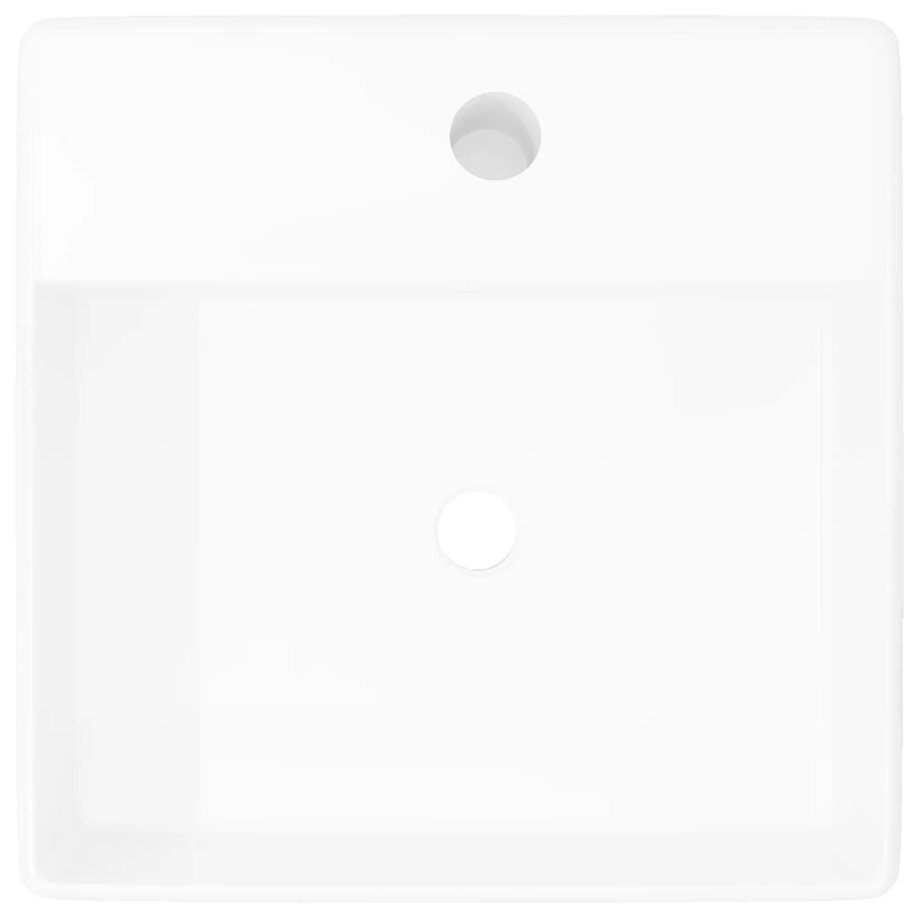 VidaXL Luxe wastafel met overloop en kraangat vierkant keramiek 41x41 cm