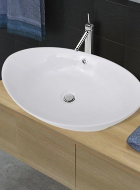 VidaXL Keramische wastafel ovaal  59 x 38,5 cm