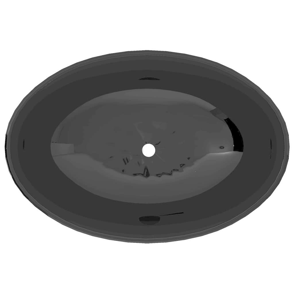 VidaXL Luxe wastafel ovaal 40x33 cm keramiek zwart