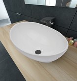 VidaXL Wastafel ovaal 40x33 cm keramiek wit