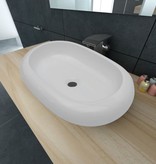VidaXL Luxe keramische wasbak ovaal 63 x 42 cm (wit)