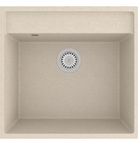VidaXL Gootsteen met overloopgat graniet beige