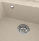 VidaXL Gootsteen met overloopgat graniet beige