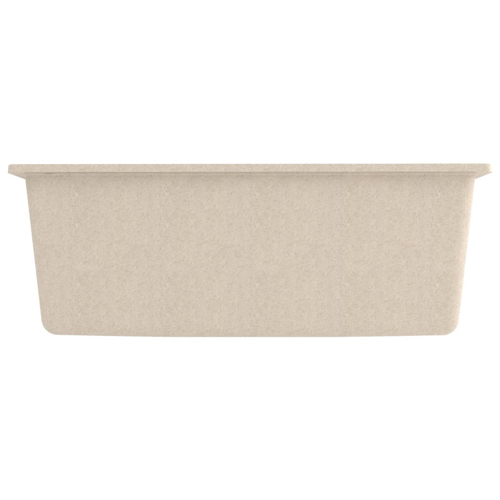VidaXL Gootsteen met overloopgat graniet beige