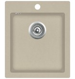 VidaXL Gootsteen enkele bak graniet beige