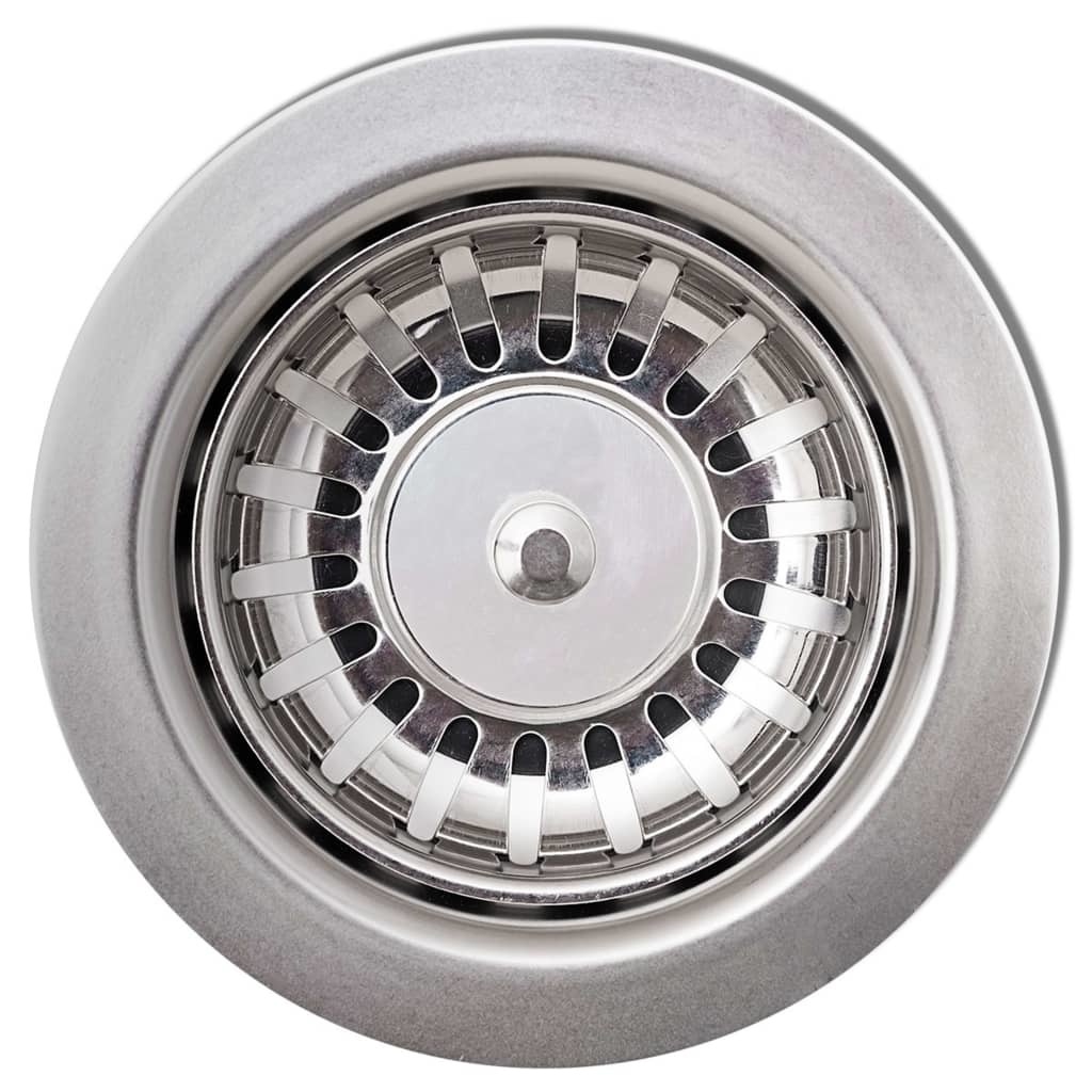 VidaXL Gootsteen enkele bak graniet beige