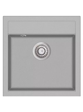 VidaXL Gootsteen enkele bak graniet grijs