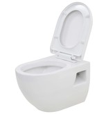 vidaXL Wandtoilet keramiek wit