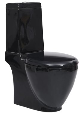 VidaXL Rechthoekig keramisch toilet zwart