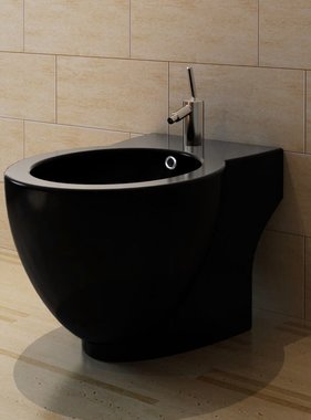 VidaXL Ronde staande keramieken bidet (zwart)