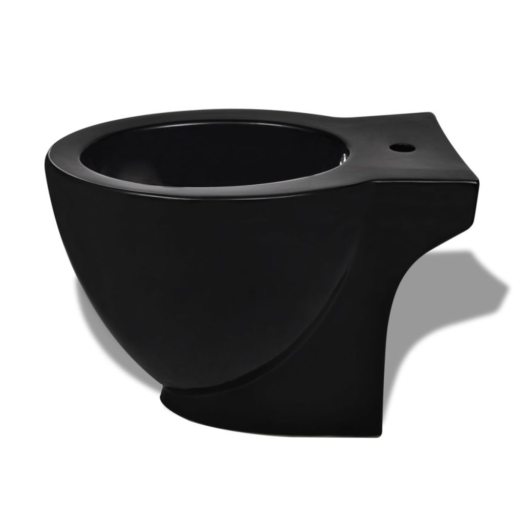 VidaXL Ronde staande keramieken bidet (zwart)