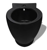 VidaXL Ronde staande keramieken bidet (zwart)