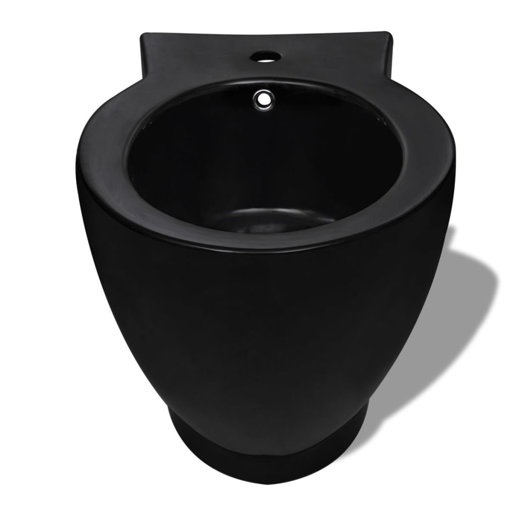 vidaXL Ronde staande keramieken bidet (zwart)