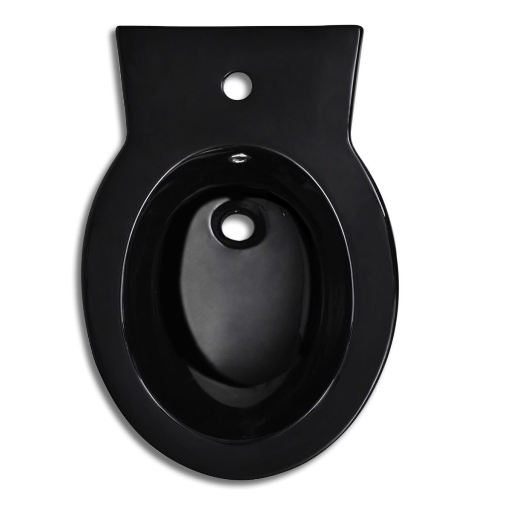 VidaXL Ronde staande keramieken bidet (zwart)