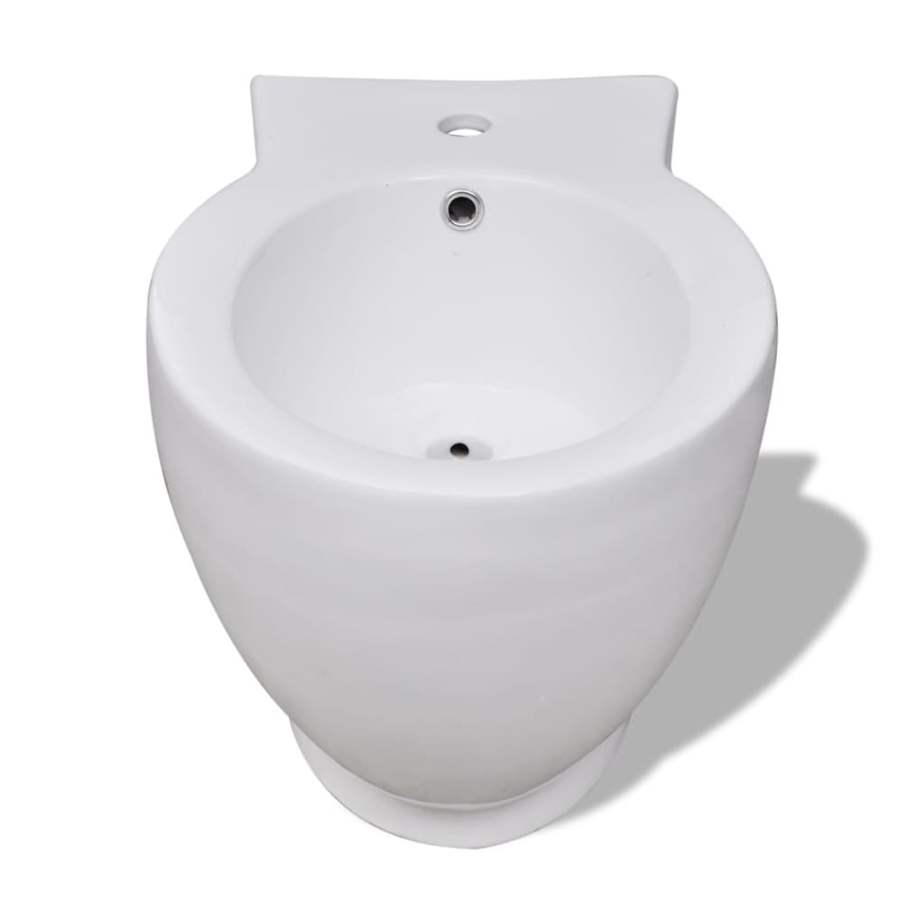 vidaXL Staand bidet rond keramiek wit