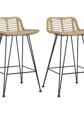 VidaXL Barstoelen 2 st natuurlijk rattan