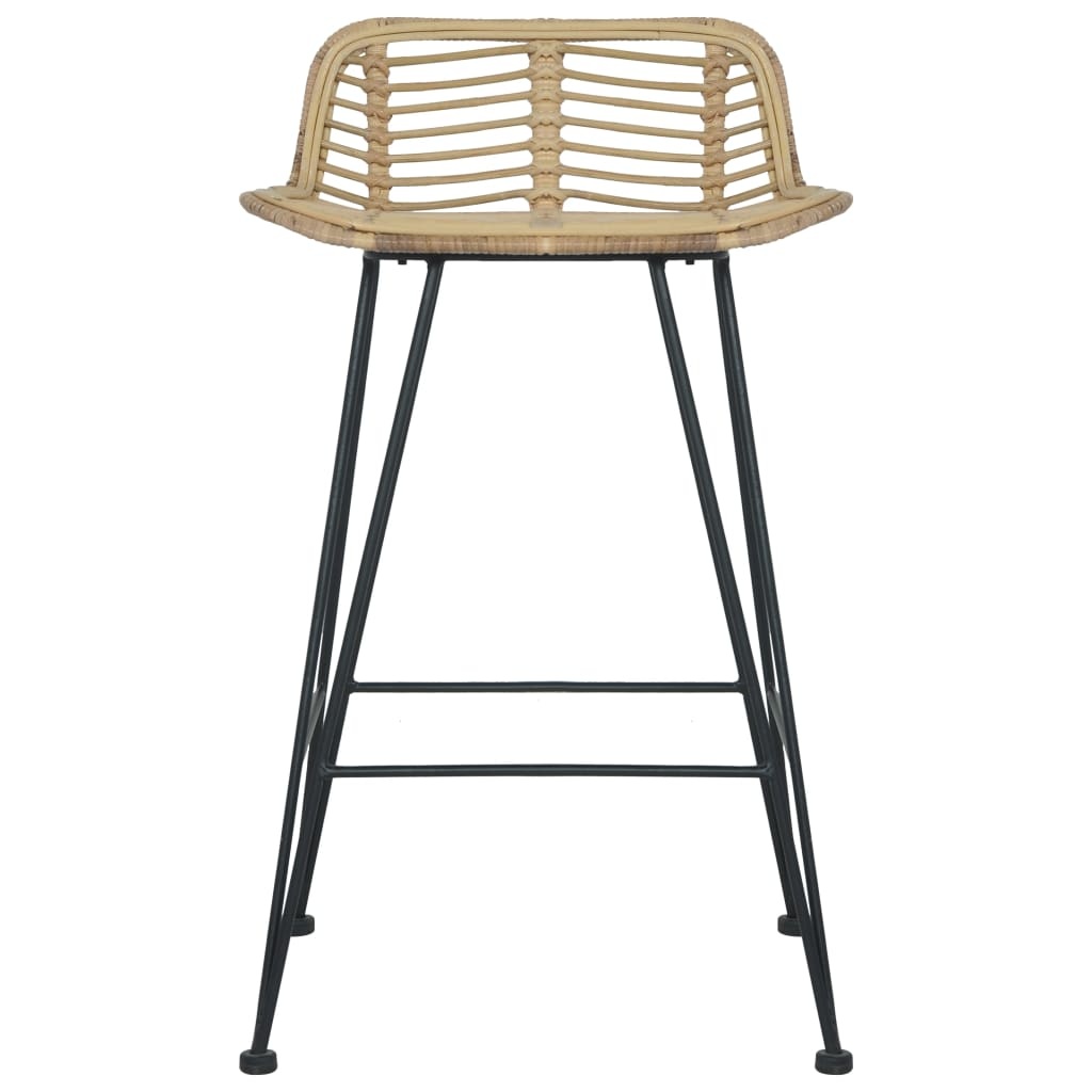 VidaXL Barstoelen 2 st natuurlijk rattan