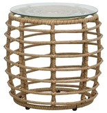 vidaXL 3-delige Bistroset poly rattan eikenkleurig