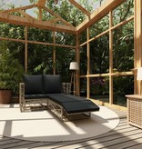 vidaXL 2-delige Loungeset met kussens poly rattan grijs