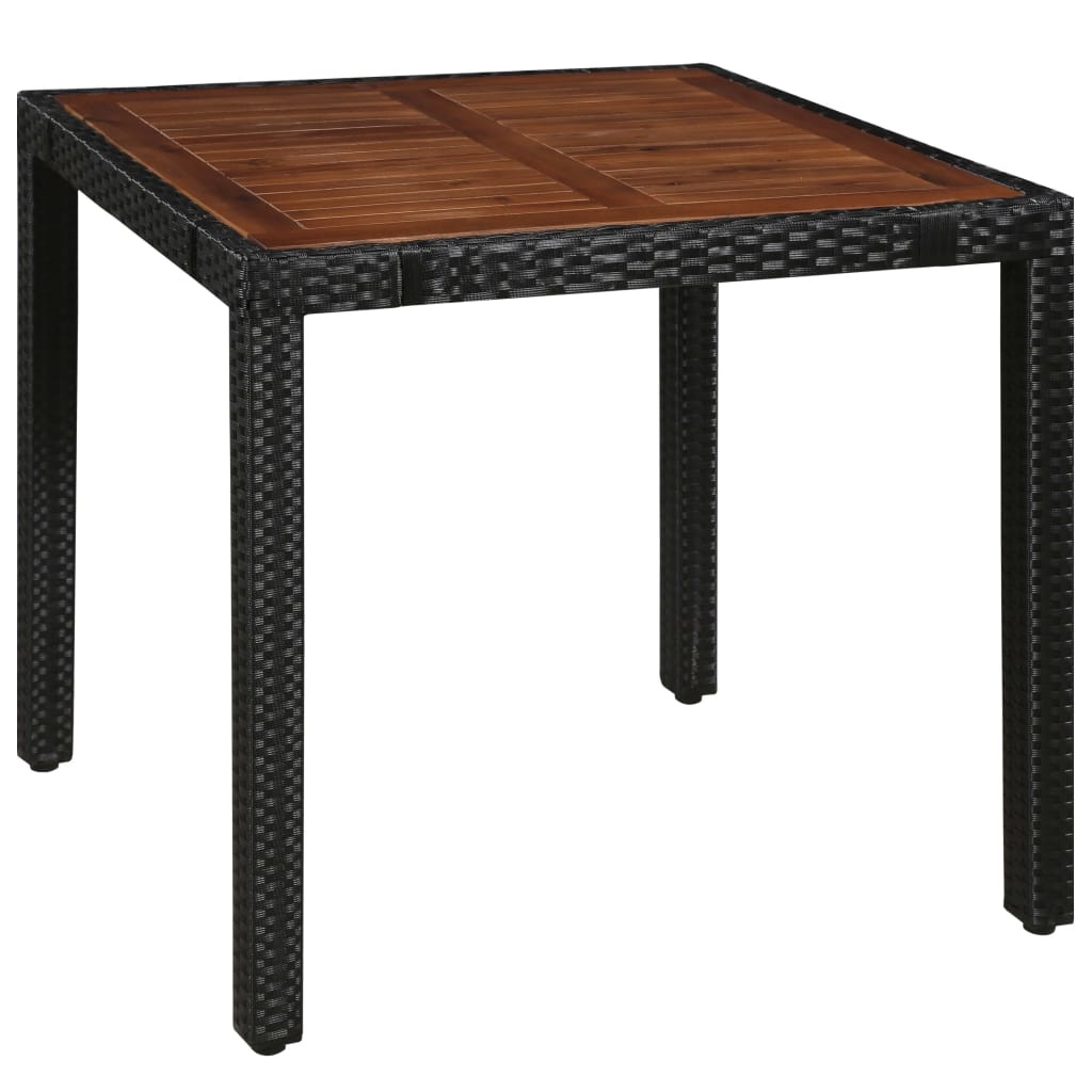 VidaXL 5-delige Tuinset poly rattan en acaciahout zwart