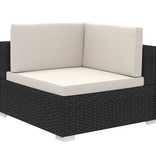 vidaXL 8-delige Loungeset met kussens poly rattan zwart