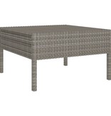 vidaXL 10-delige Loungeset met kussens poly rattan grijs