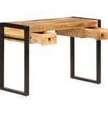 vidaXL Bureau met 2 lades 110x50x77 cm massief mangohout