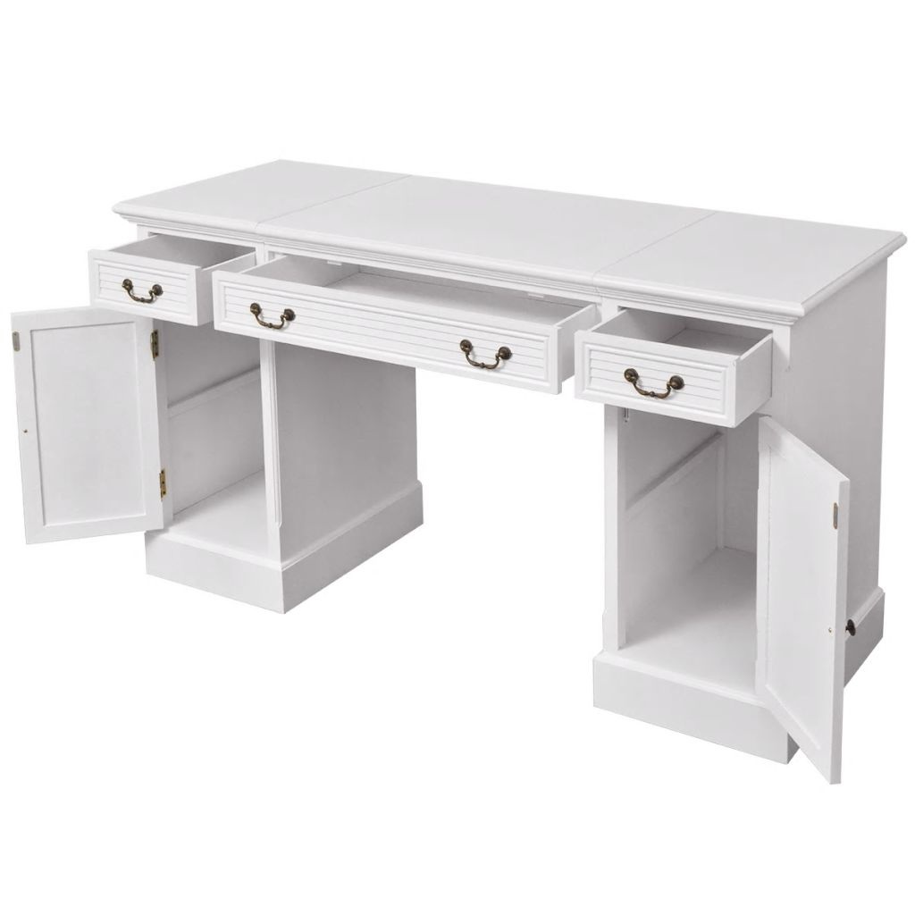 vidaXL Bureau ministre wit 140x48x80 cm