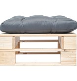 VidaXL Tuinpoef met grijs kussen pallet hout naturel