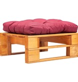 vidaXL Poef pallet met rood kussen FSC hout honingbruin