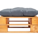 VidaXL Tuinpoef met grijs kussen pallet hout honingbruin