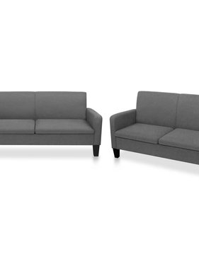 VidaXL 2-delig Bankstel stof donkergrijs