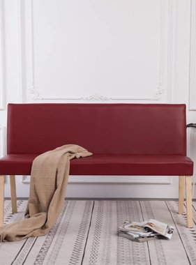 VidaXL Bankje 139,5 cm kunstleer wijnrood