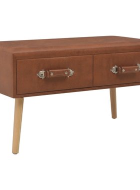 VidaXL Bank met lades 80 cm kunstleer bruin