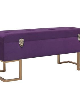 VidaXL Bankje met opbergvak 105 cm fluweel paars
