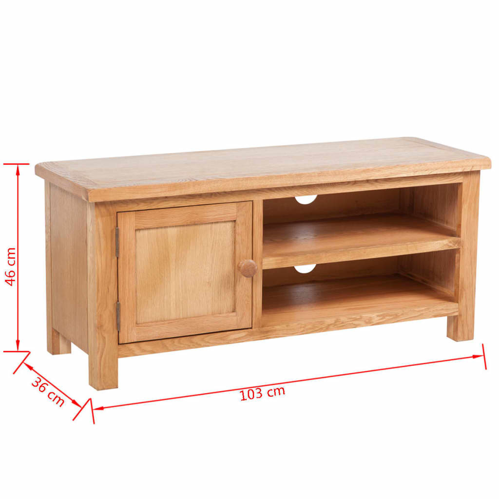 vidaXL Tv-meubel 103x36x46 cm massief eikenhout