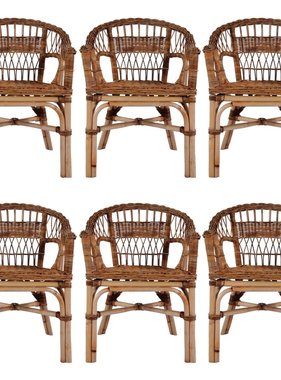 VidaXL Tuinstoelen 6 st natuurlijk rattan bruin