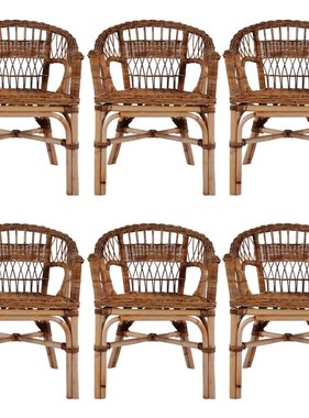 vidaXL Tuinstoelen 6 st natuurlijk rattan bruin