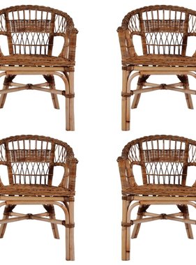 VidaXL Tuinstoelen 4 st natuurlijk rattan bruin