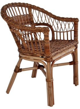 VidaXL Tuinstoel natuurlijk rattan bruin