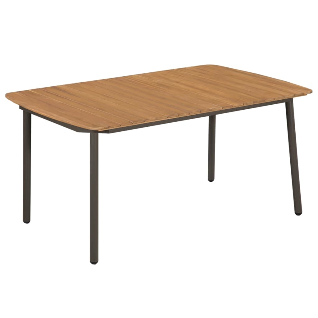 vidaXL Tuintafel 150x90x72 cm massief acaciahout en staal