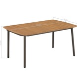 vidaXL Tuintafel 150x90x72 cm massief acaciahout en staal