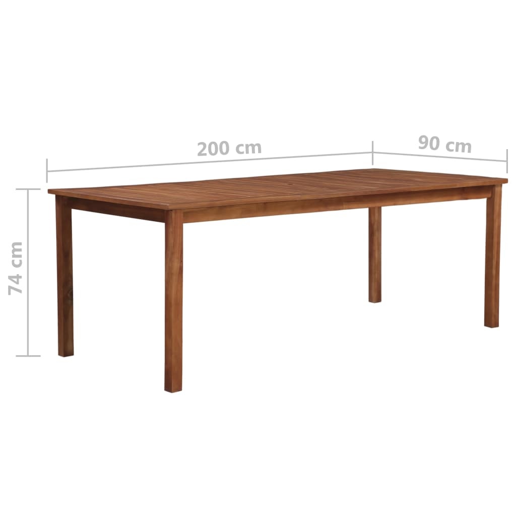 vidaXL Tuintafel 200x90x74 cm massief acaciahout