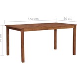 vidaXL Tuintafel 150x90x74 cm massief acaciahout